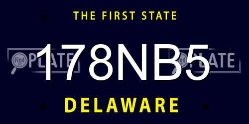 178NB5 Delaware License Plate