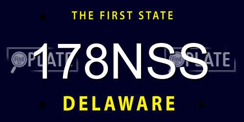 178NSS Delaware License Plate