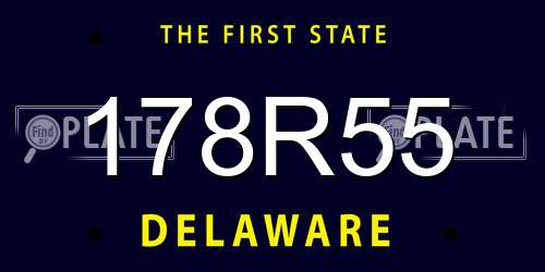 178R55 Delaware License Plate