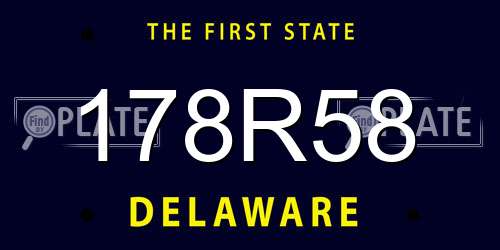 178R58 Delaware License Plate