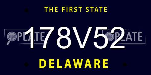 178V52 Delaware License Plate