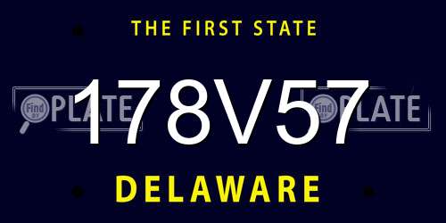 178V57 Delaware License Plate