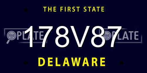 178V87 Delaware License Plate