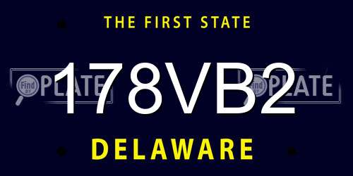 178VB2 Delaware License Plate