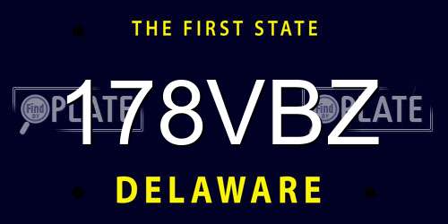 178VBZ Delaware License Plate