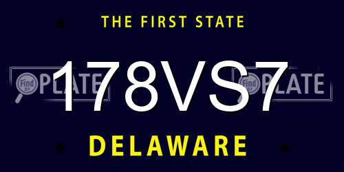 178VS7 Delaware License Plate