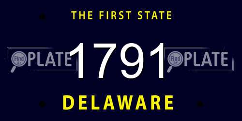1791 Delaware License Plate