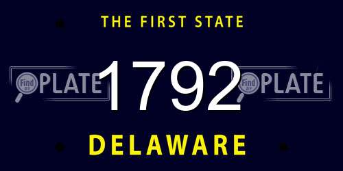 1792 Delaware License Plate