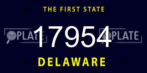 17954 Delaware License Plate