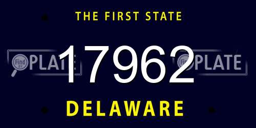 17962 Delaware License Plate