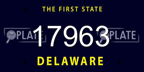 17963 Delaware License Plate