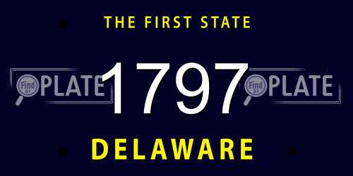 1797 Delaware License Plate