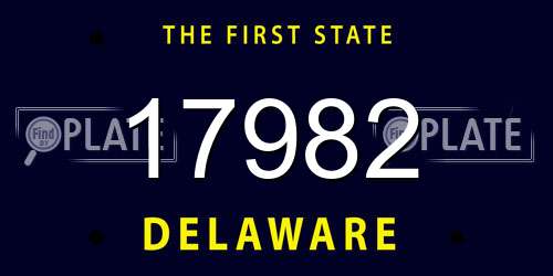 17982 Delaware License Plate