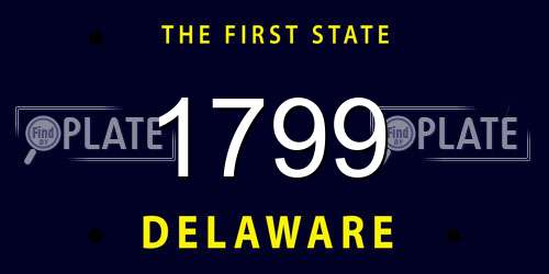 1799 Delaware License Plate