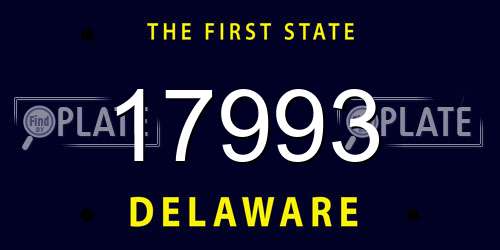 17993 Delaware License Plate