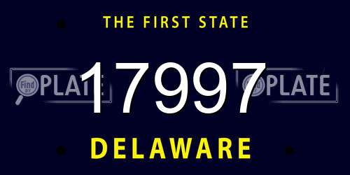 17997 Delaware License Plate