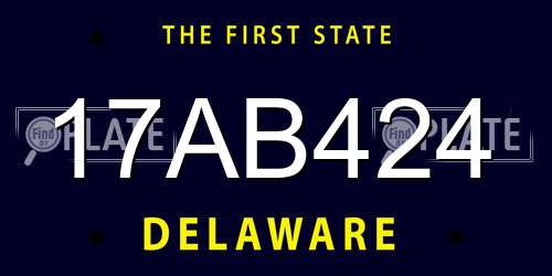 17AB424 Delaware License Plate