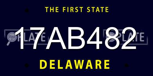 17AB482 Delaware License Plate