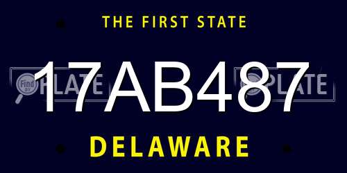 17AB487 Delaware License Plate