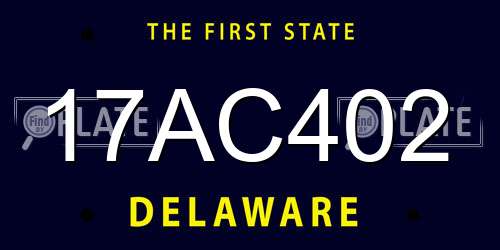 17AC402 Delaware License Plate
