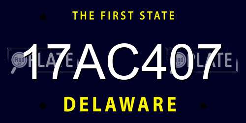 17AC407 Delaware License Plate