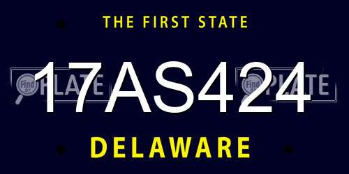 17AS424 Delaware License Plate