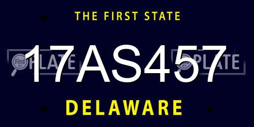 17AS457 Delaware License Plate