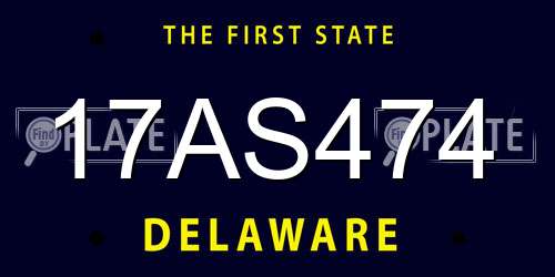 17AS474 Delaware License Plate