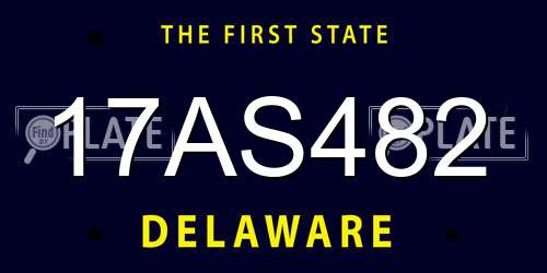 17AS482 Delaware License Plate