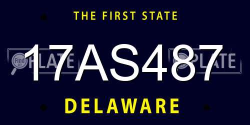17AS487 Delaware License Plate