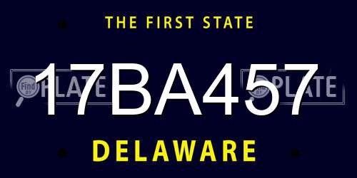 17BA457 Delaware License Plate