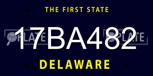 17BA482 Delaware License Plate