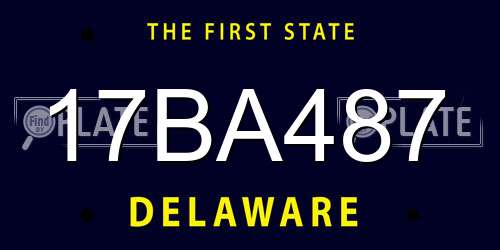 17BA487 Delaware License Plate