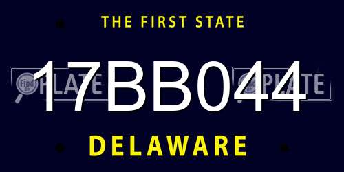 17BB044 Delaware License Plate