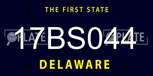 17BS044 Delaware License Plate