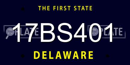 17BS401 Delaware License Plate