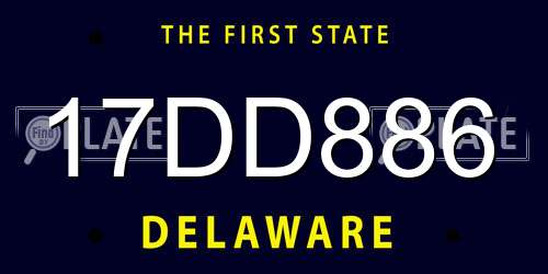 17DD886 Delaware License Plate