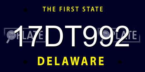 17DT992 Delaware License Plate