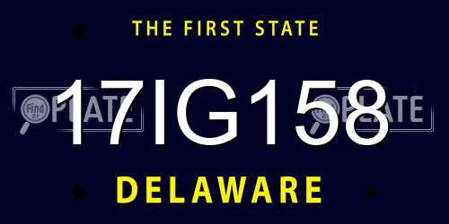 17IG158 Delaware License Plate
