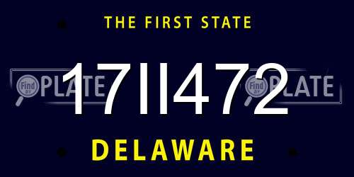17II472 Delaware License Plate
