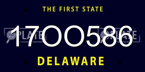 17OO586 Delaware License Plate