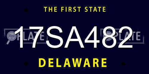 17SA482 Delaware License Plate