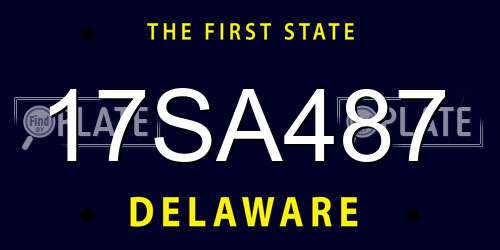 17SA487 Delaware License Plate