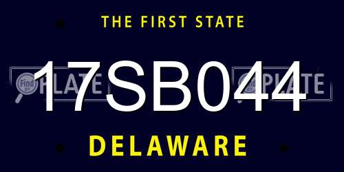 17SB044 Delaware License Plate