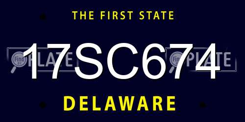 17SC674 Delaware License Plate