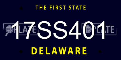 17SS401 Delaware License Plate