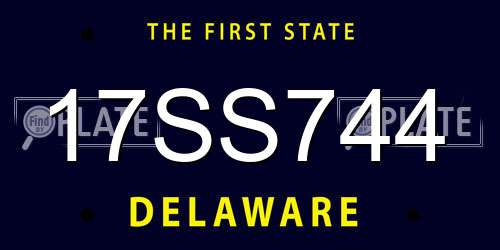 17SS744 Delaware License Plate