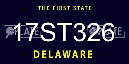 17ST326 Delaware License Plate