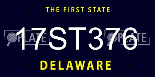 17ST376 Delaware License Plate