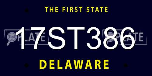 17ST386 Delaware License Plate